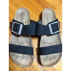 Björndal Black Double Strap Buckle Slide Sandals Comfort Casual Shoes 11